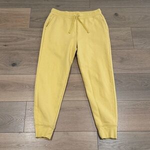 GIRLFRIEND COLLECTIVE Yellow Fleece Comfy Lounge Cozy Jogger Sweatpants Size M